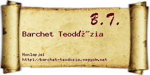 Barchet Teodózia névjegykártya
